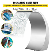Stainless Steel Pool Fountain 17.7 x 11.8 x 23.6 inches Pool Fountain Silver Pool Fountains for In Ground Pools Garden Outdoor Waterfalls Sheer Descent Pond Water Feature